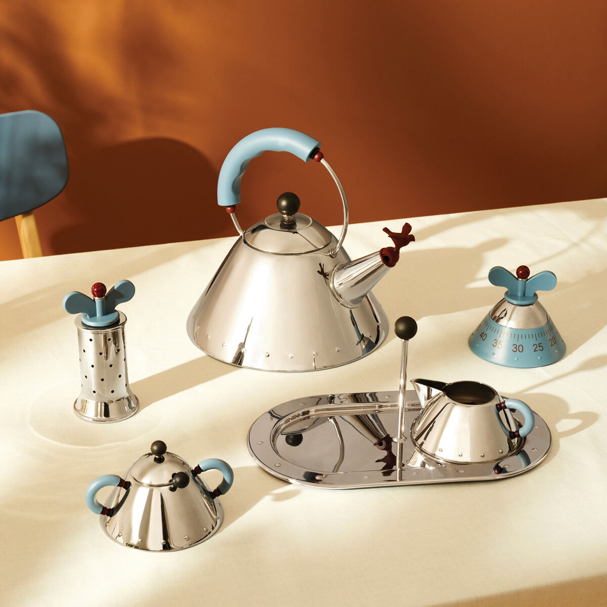 Alessi Pepparkvarn, stål/blå