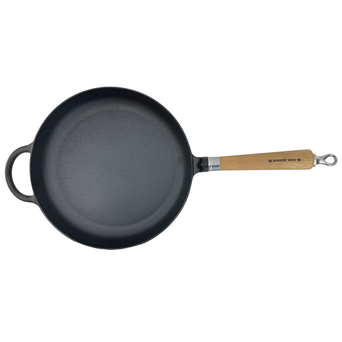 Exclusive Line støpejernspanne med rund kant 28 cm, eik