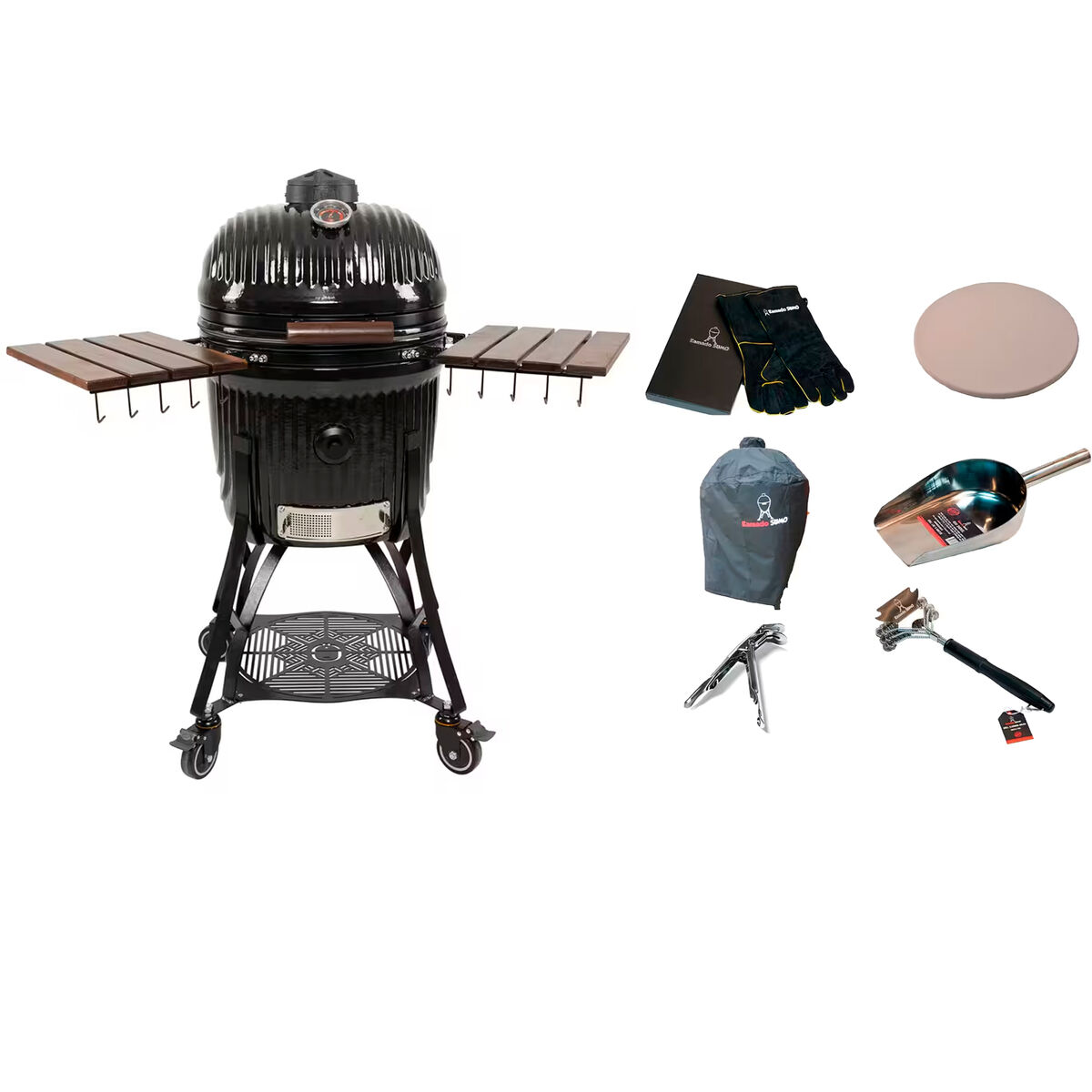 Icon kamadogrill large med tilbehørspakke, sort