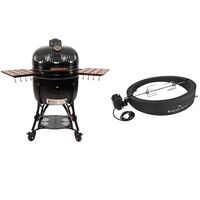 Icon Maxi kamadogrill 56 cm med rotisseri og pizzaovn, sort