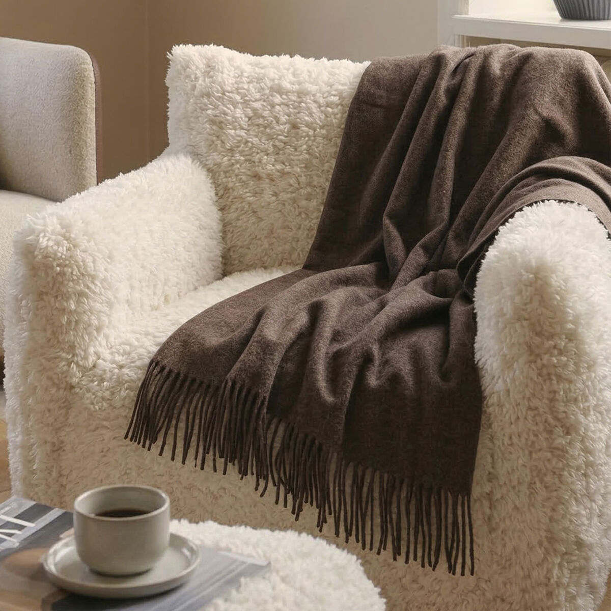 Decotique Desert pledd kashmir 180 x 130 cm, brun