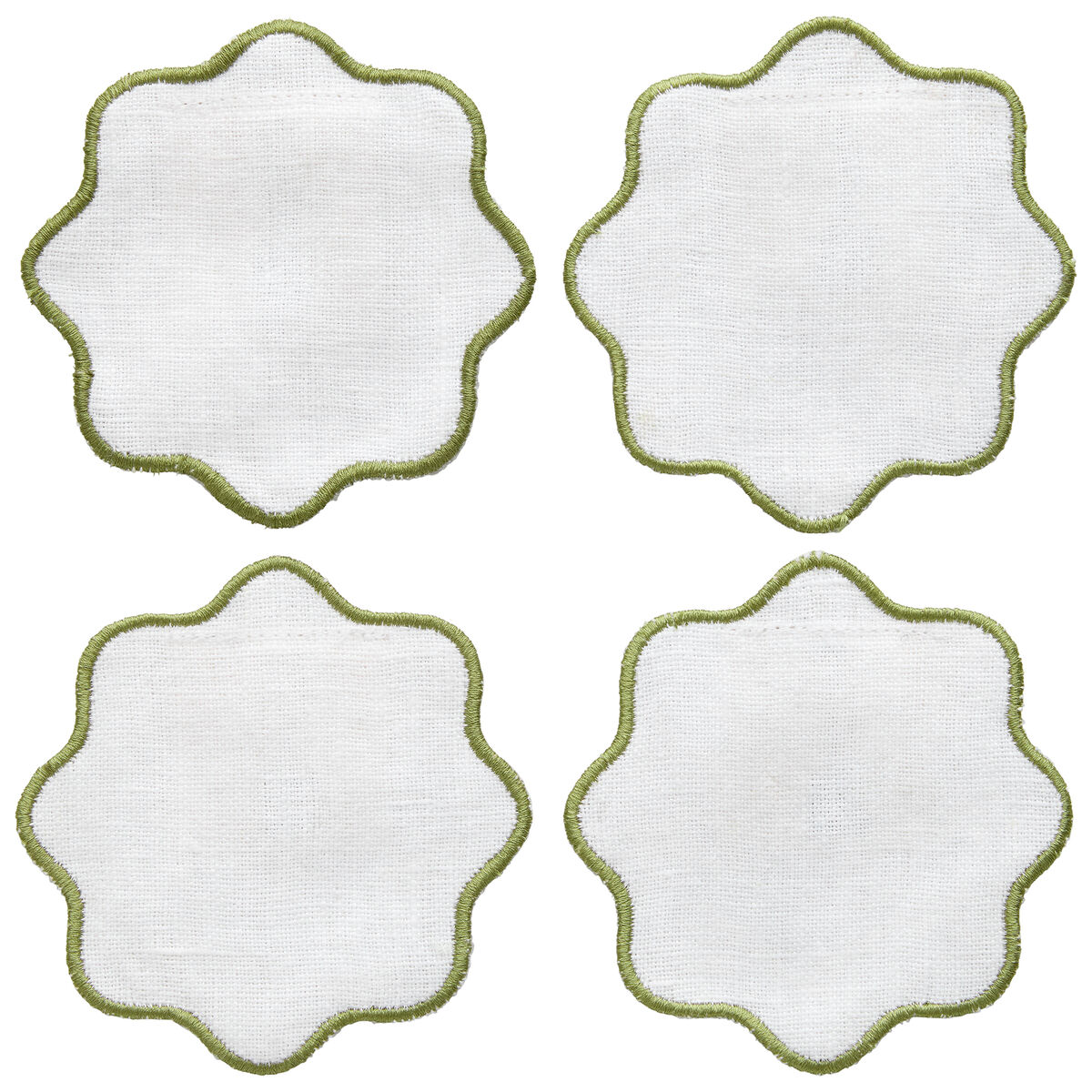 Decotique La Tavola glasunderlägg 4-pack, vit/grön