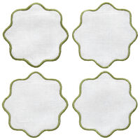 Decotique La Tavola glasunderlägg 4-pack, vit/grön
