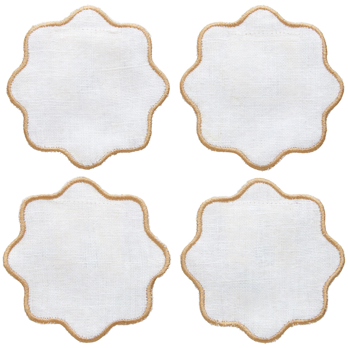 Decotique La Tavola glasunderlägg 4-pack, vit/beige