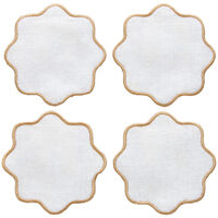 Decotique La Tavola glasunderlägg 4-pack, vit/beige
