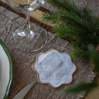 Decotique La Tavola glasunderlägg 4-pack, vit/beige