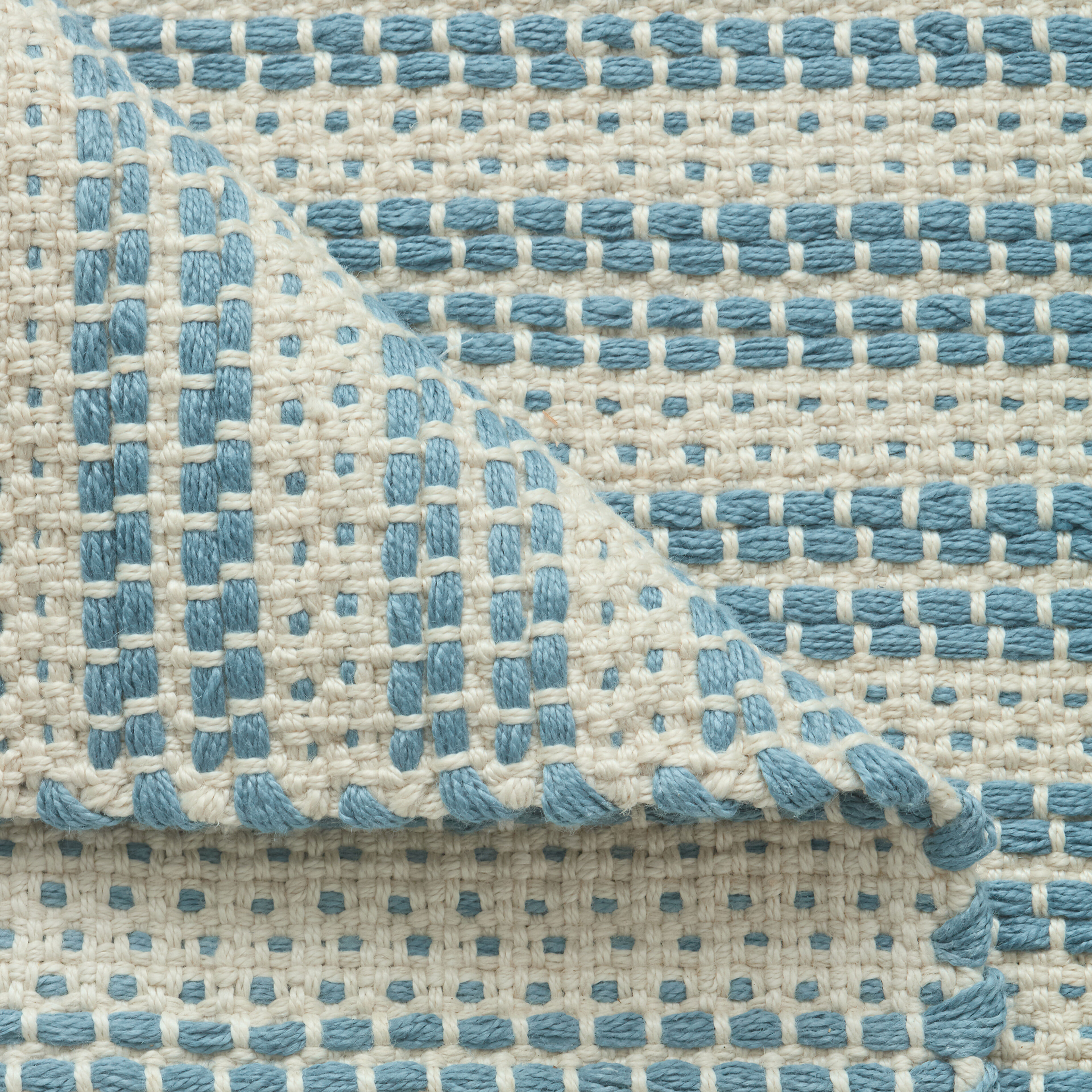 Decotique Dune løber 75 x 250 cm, blå/offwhite