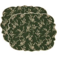 Decotique Gia bordbrik med blomster 35 x 45 cm, 2-pak, grøn