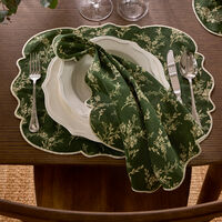 Decotique Gia bordbrik med blomster 35 x 45 cm, 2-pak, grøn