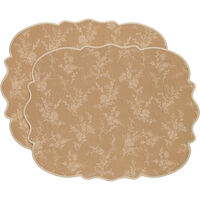 Decotique Gia dækkeserviet, blomst, 35 x 45 cm, 2-pak – beige