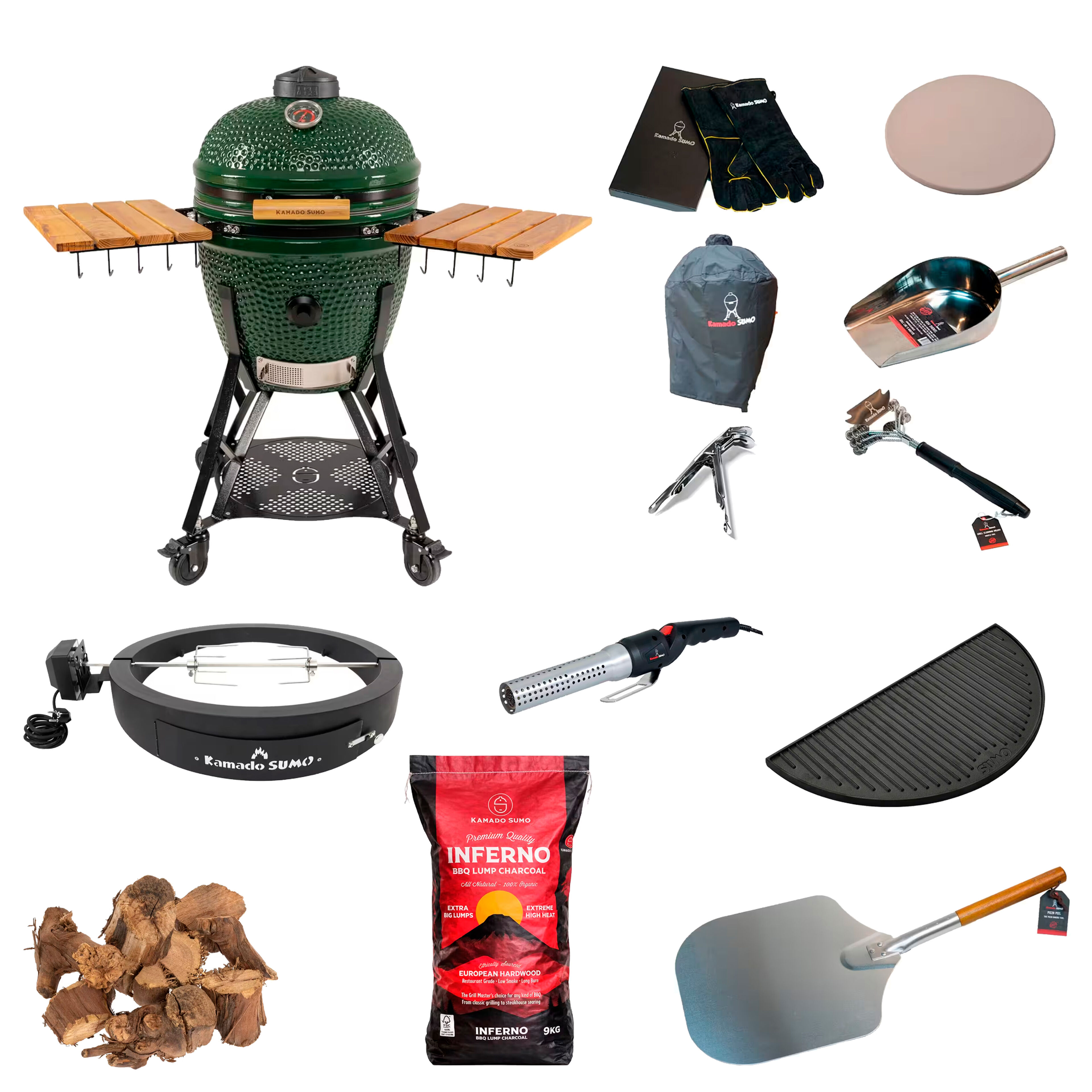 Kamado SUMO Classic Large Gen 2 – kamado-grill med deluxe-pakke, grøn