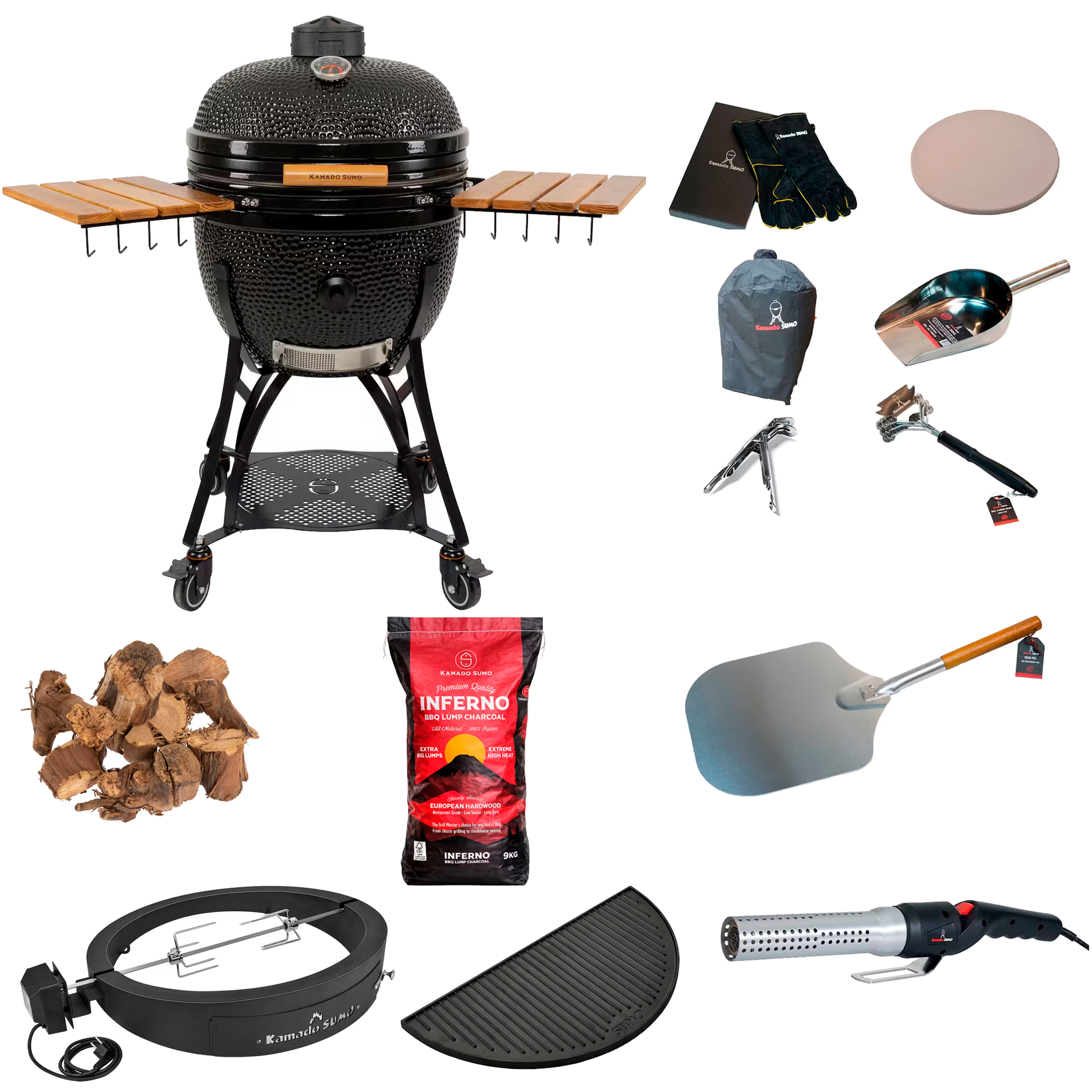 Kamado Sumo Classic Maxi Gen 2 kamadogrill med deluxe-paket, svart