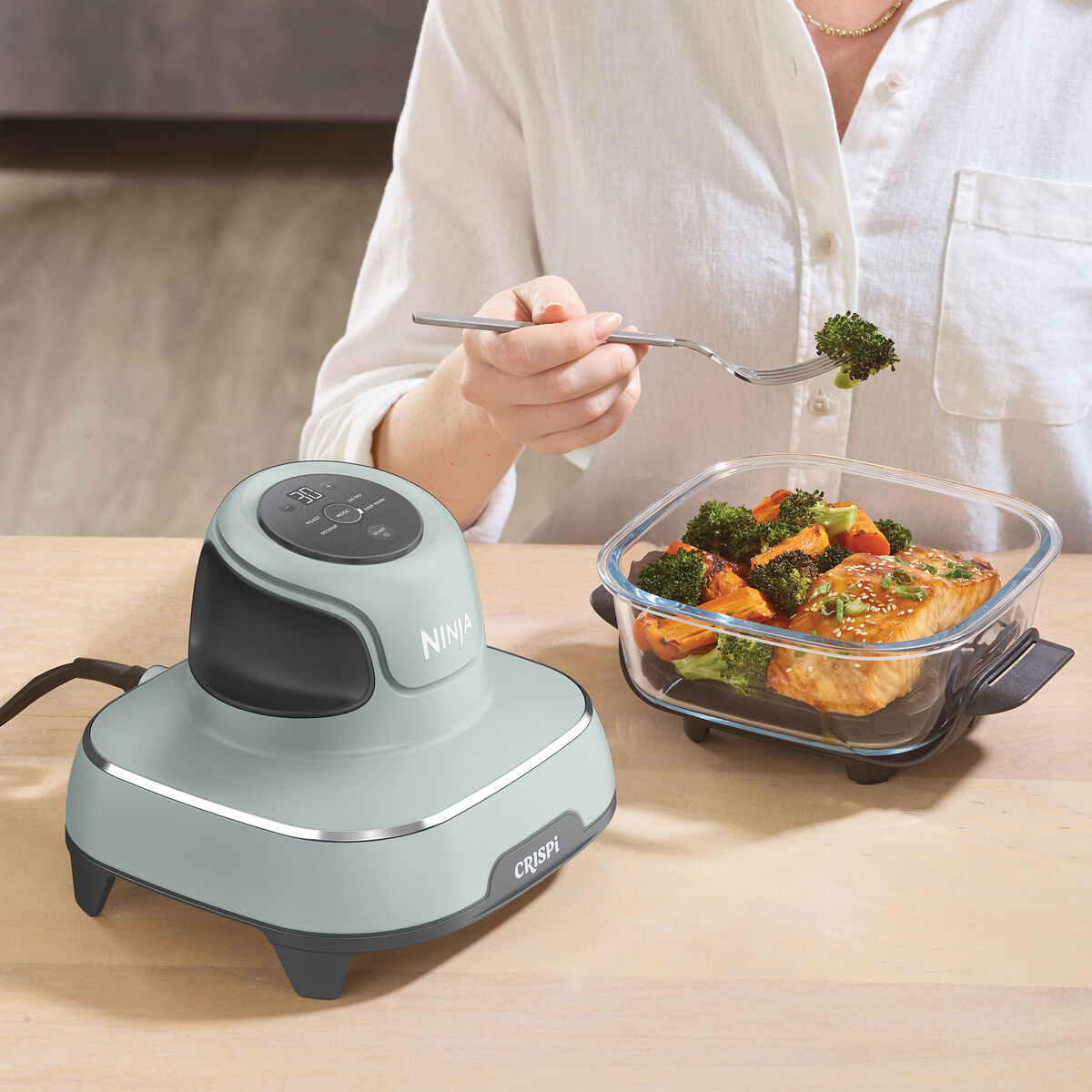 Crispi airfryer, salviagrön
