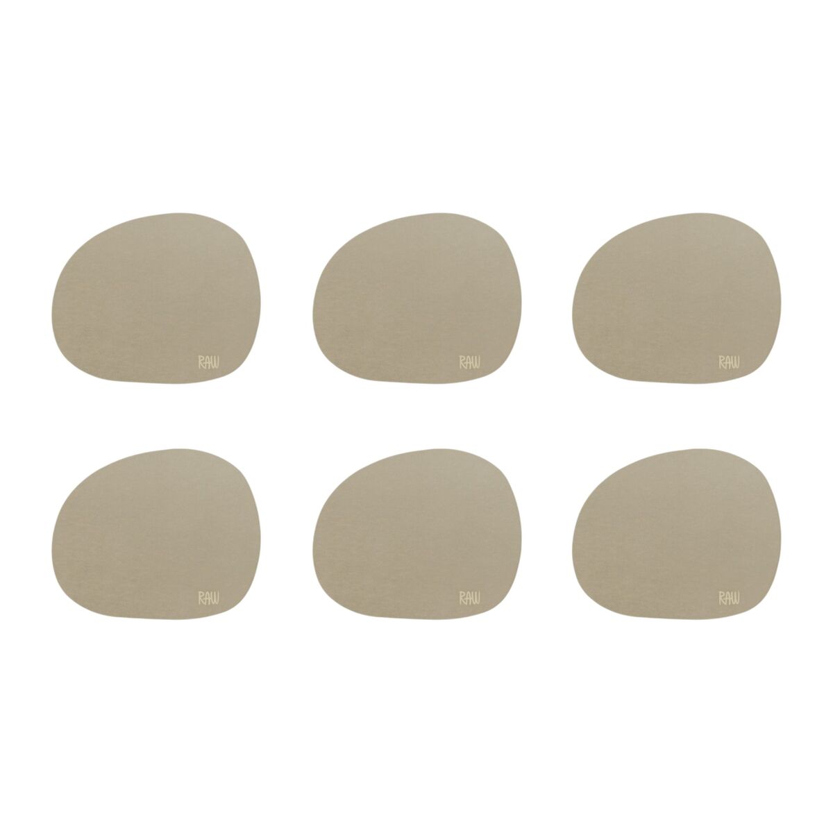 RAW glasunderlägg 6-pack, mellow clay