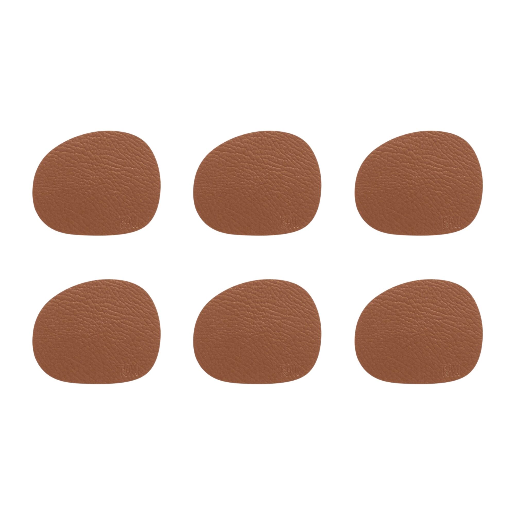 Aida RAW Buffalo glasunderlägg 6-pack, cinnamon brown