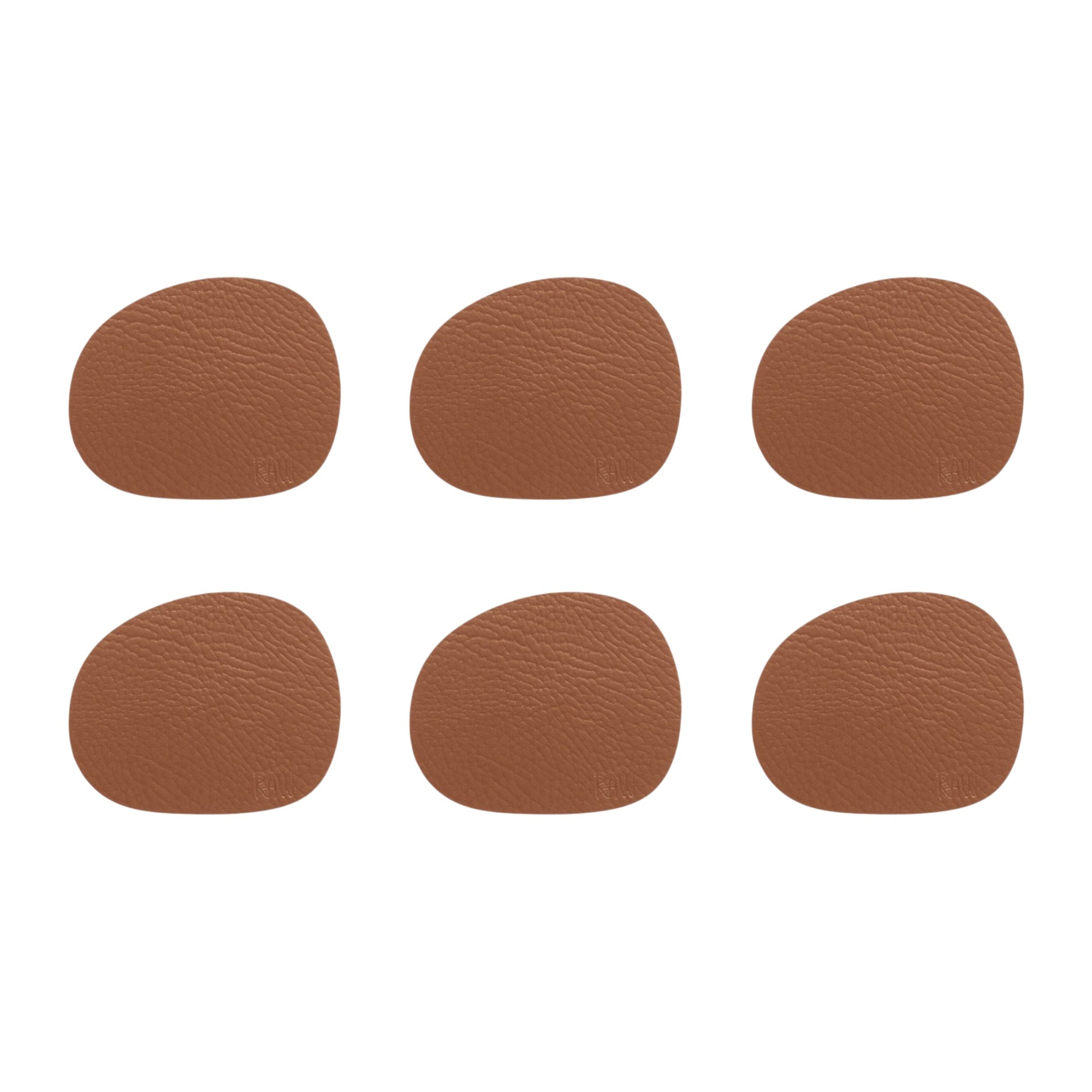 RAW Buffalo glasunderlägg 6-pack, cinnamon brown