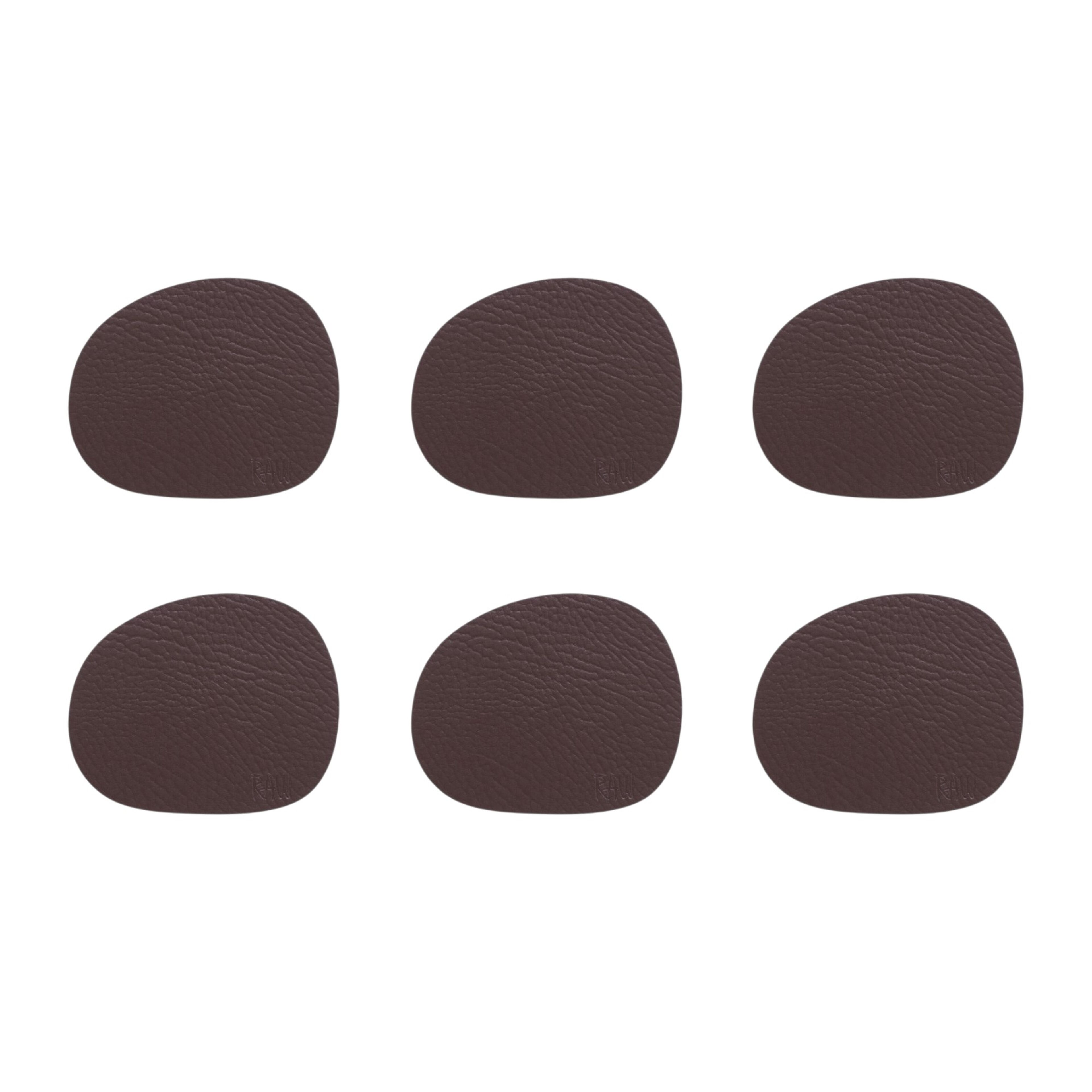 RAW Buffalo glasunderlägg 6-pack, brun