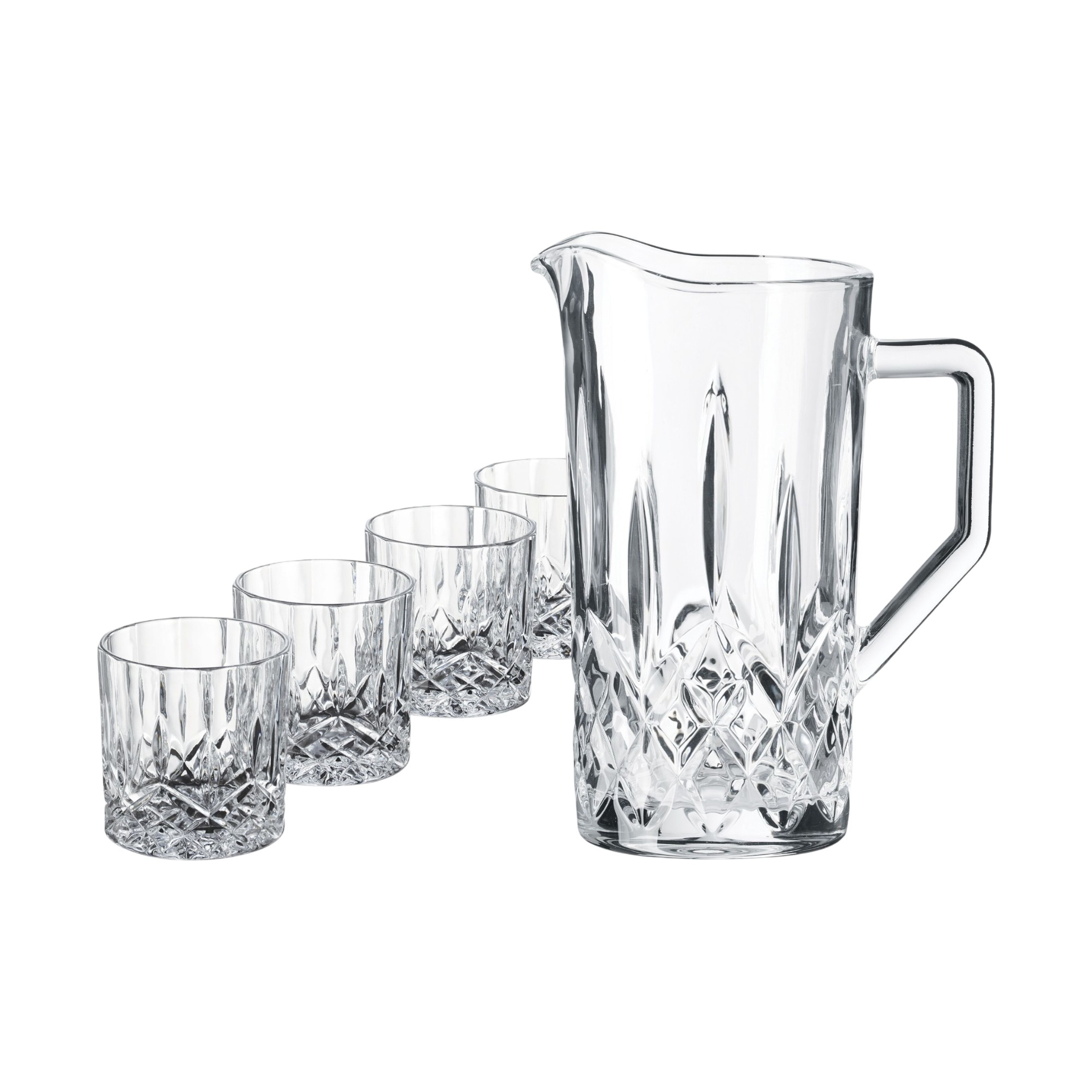 Aida Harvey whiskysett, 4 glass + kanne
