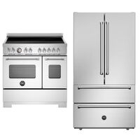 MAS95I2EXT2 Master induktionsspis 90 cm med 5 zoner och 2 ugnar & REF904FFNXTC Master Side-by-side kyl/frys 90 cm, rostfritt stål