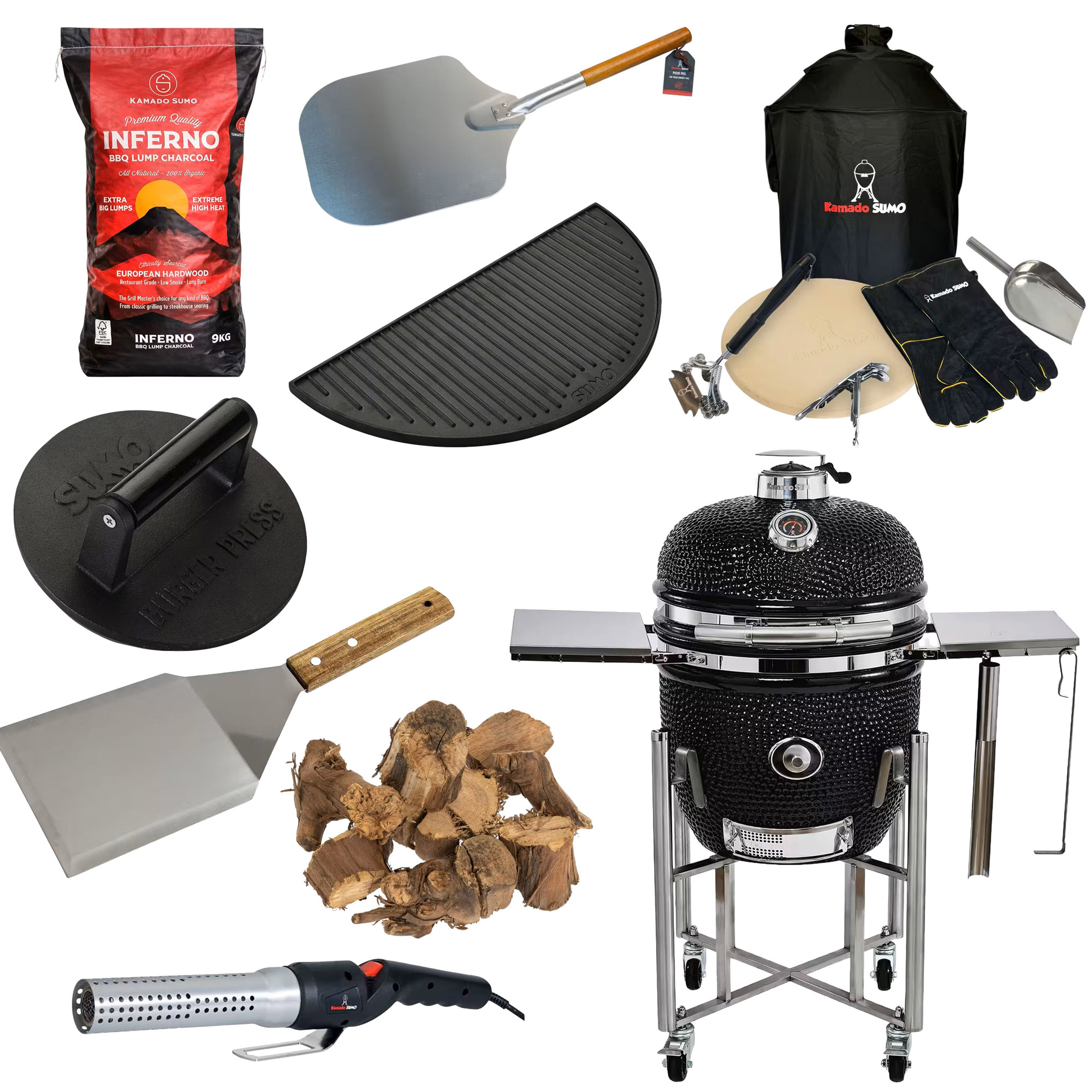 Kamado Sumo Signature Midi — kamado-grilli ja laaja grillipaketti