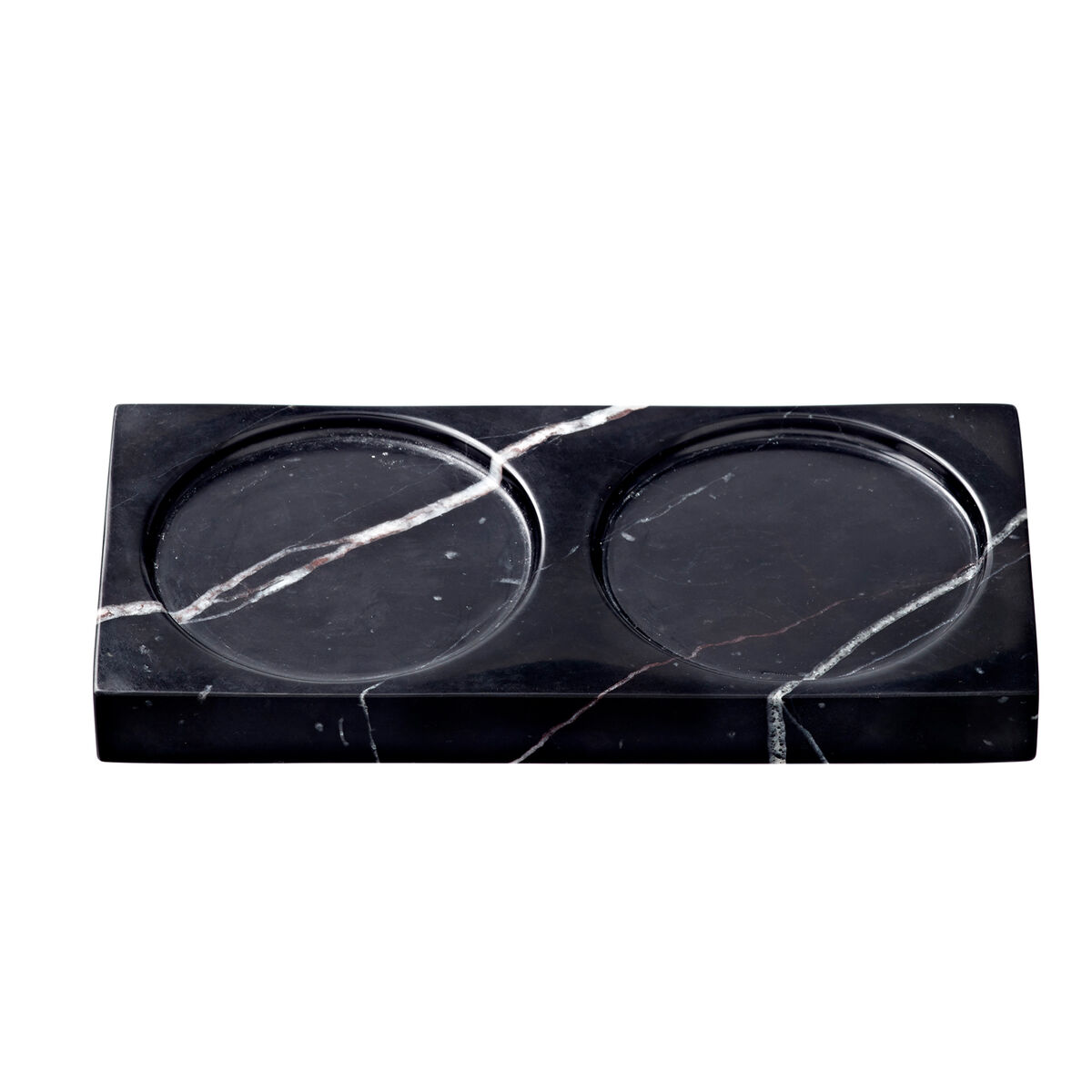 Tabletopper bakke til salt- og peberkværn, black marble
