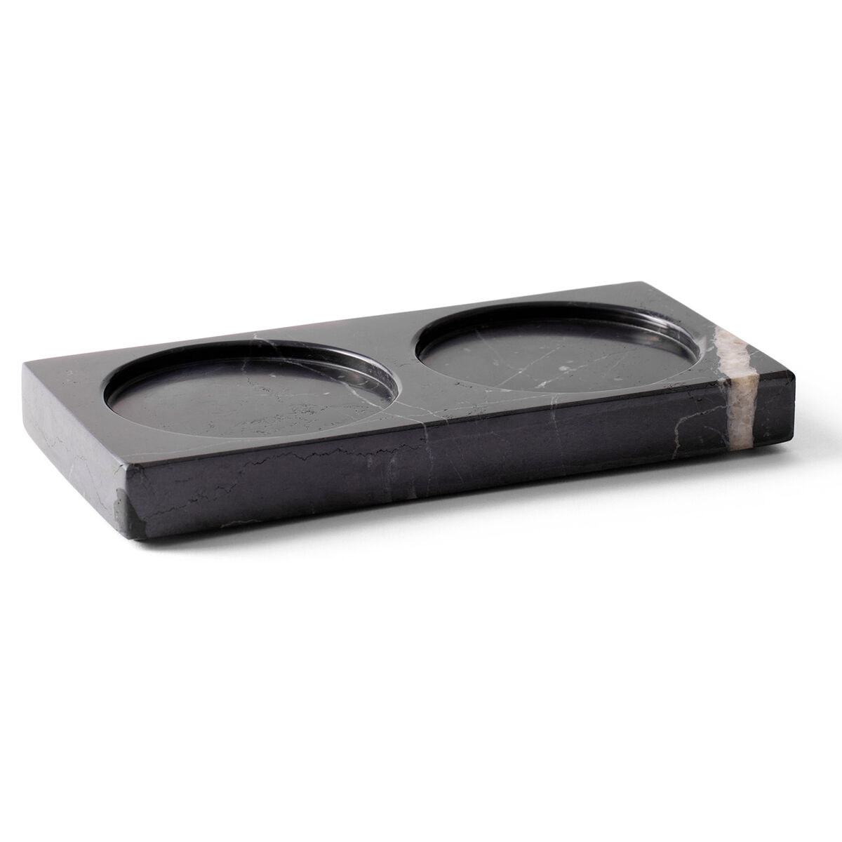 Tabletopper bakke til salt- og peberkværn, black marble