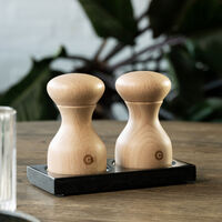 Tabletopper bakke til salt- og peberkværn, black marble
