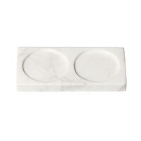 Tabletopper bakke til salt- og peberkværn, white marble