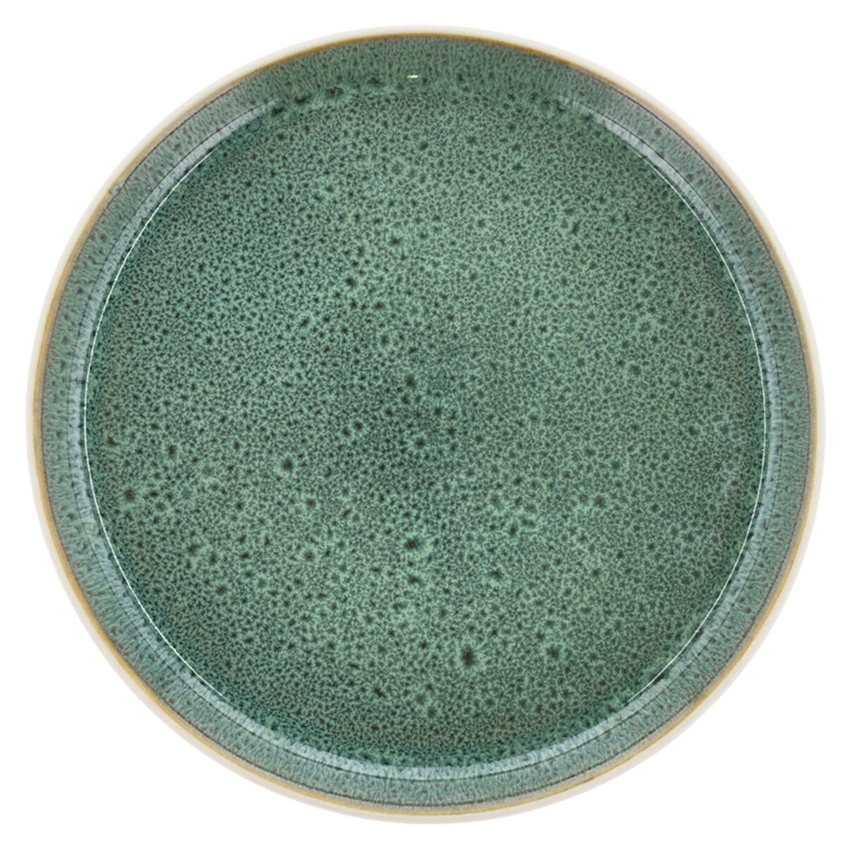 Gastro-assiet 21 cm, hvid/grøn