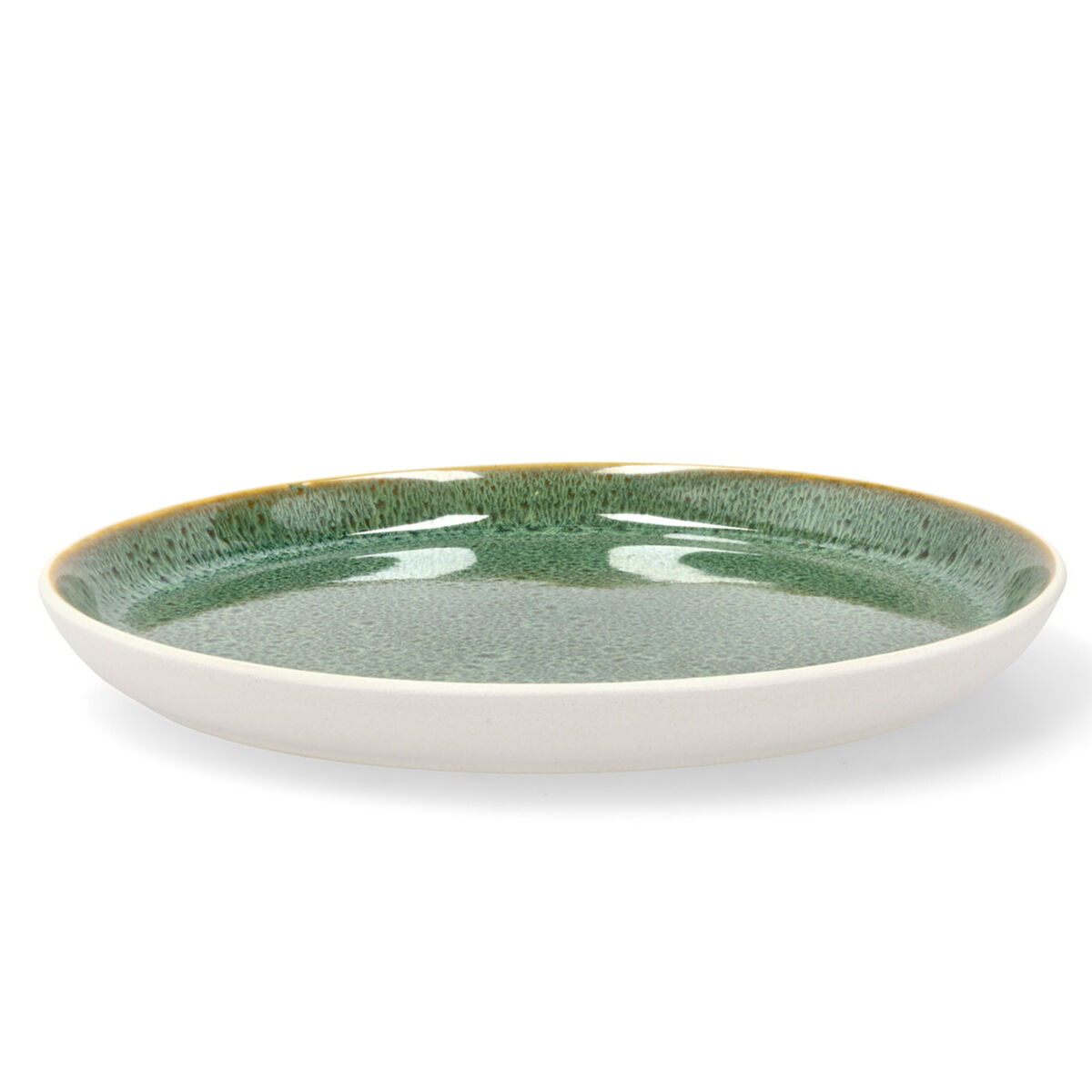 Gastro-assiet 21 cm, hvid/grøn