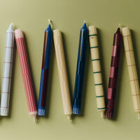 Mönstrade kronljus 4-pack, rosa/bordeaux
