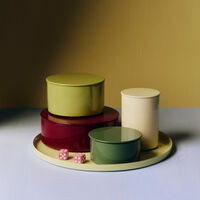 Modular cylindrisk opbevaringsdåse, Slim Small — creme