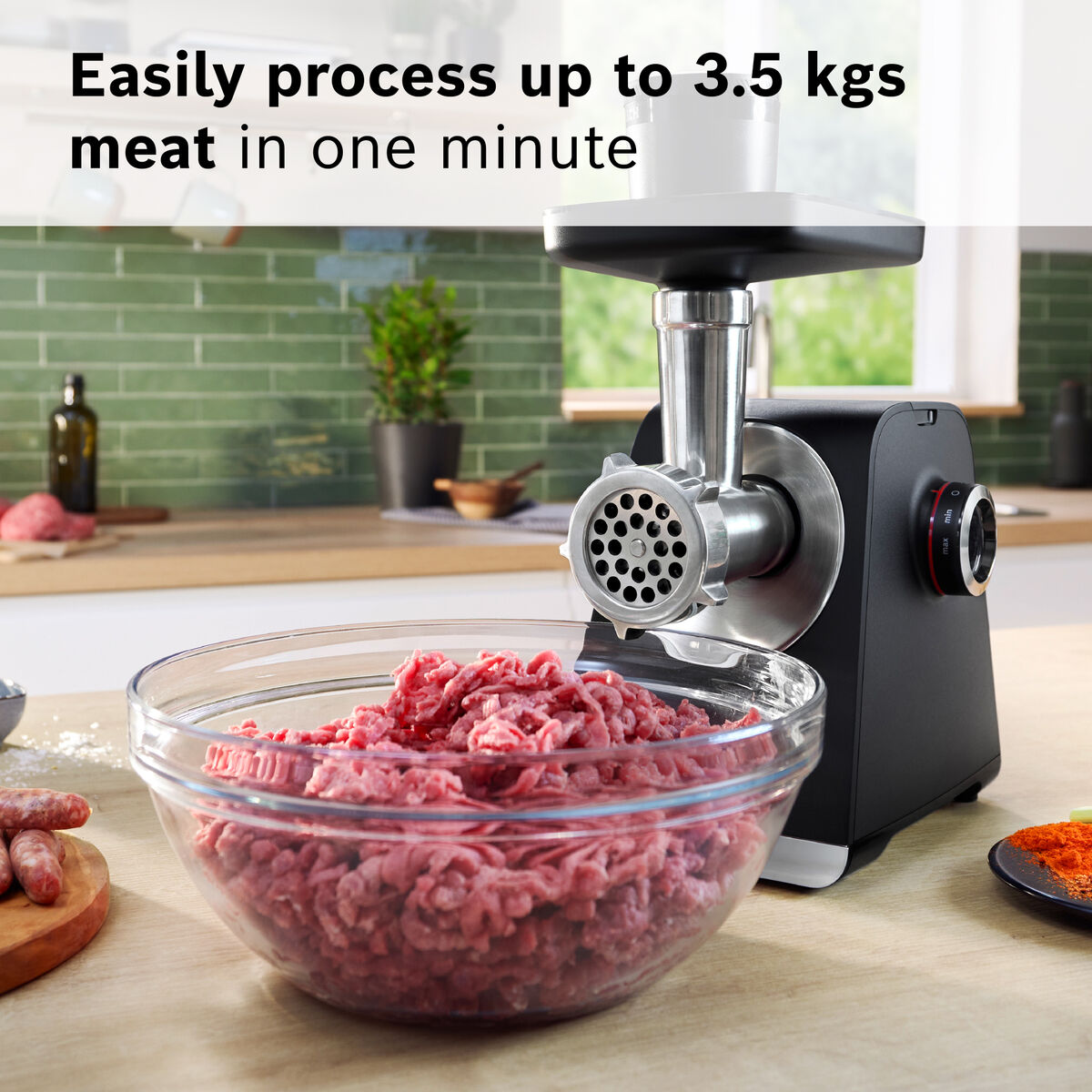 Multipower Series 6 MFWS682B köttkvarn, svart/silver