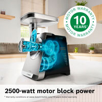 Multipower Series 8 MFWS860M kødhakker med ekstra tilbehør, rustfrit stål