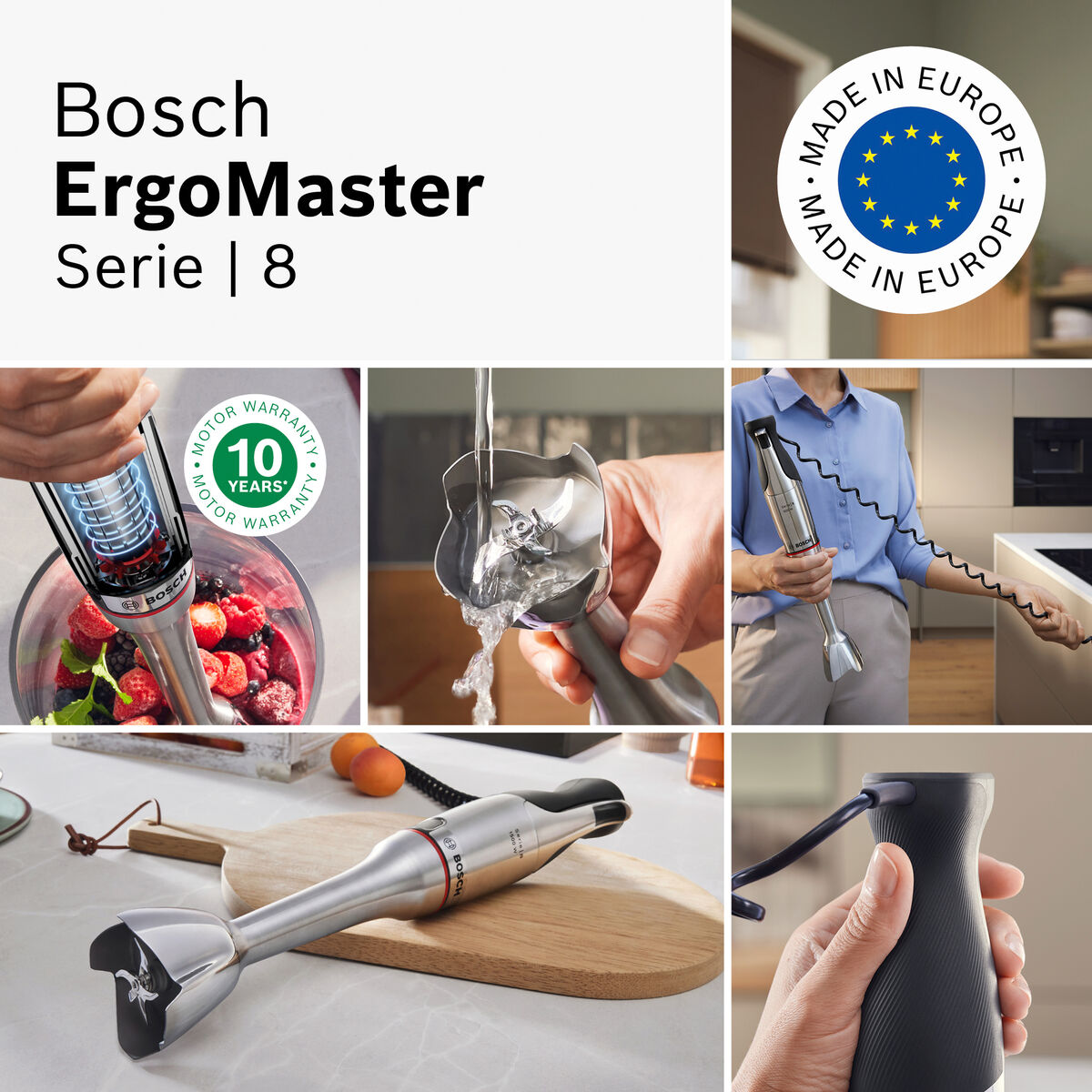 ErgoMaster Series 8 MSM8M914 stavblender, rustfrit stål