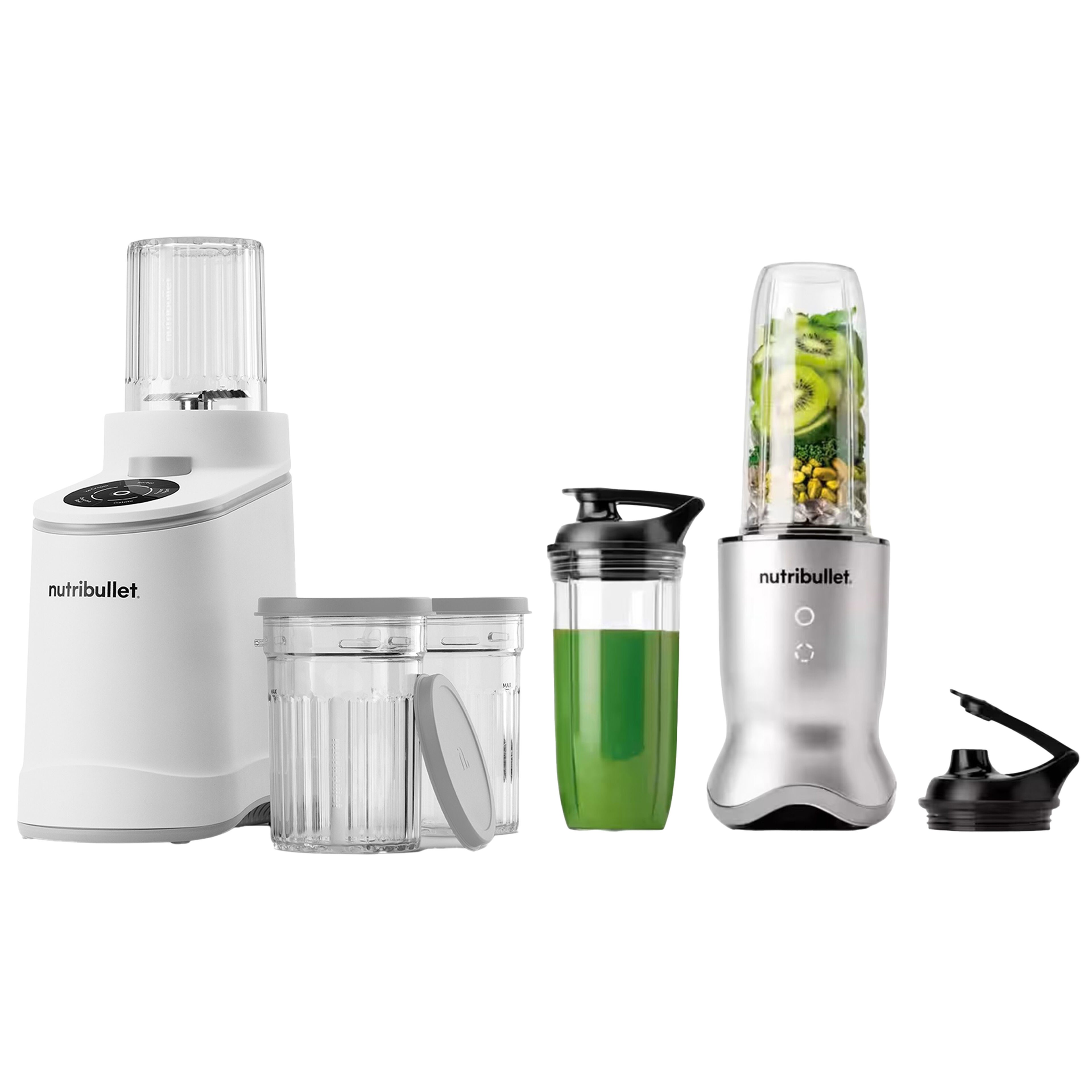 Chill NBD0503W ismaskine & Ultra NB1206S personal blender, hvid/sølv
