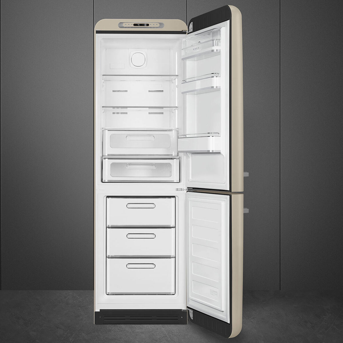 Smeg kombineret køle- og fryseskab FAB32RMLM6, højrehængt, 197 cm — Moonlight mat
