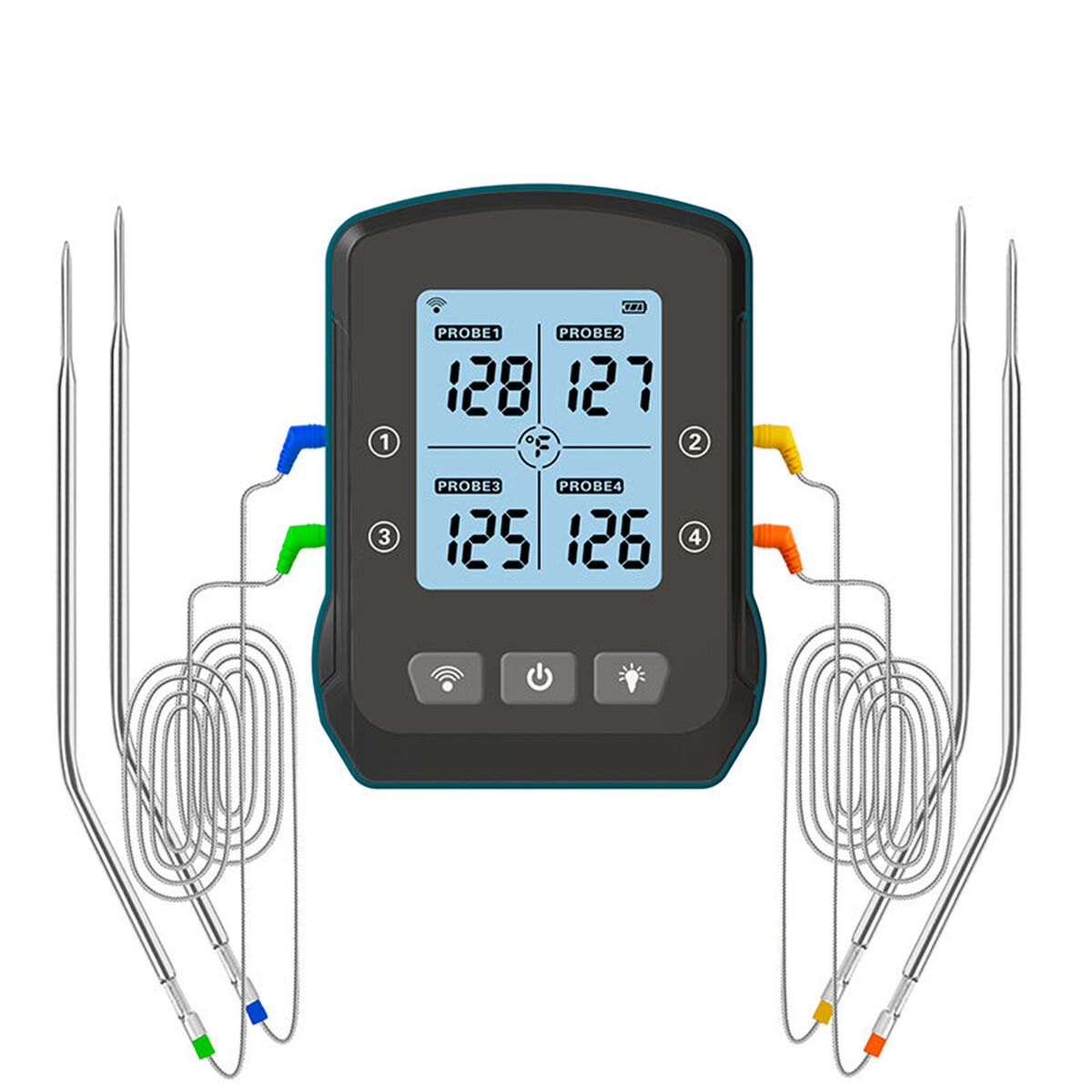 Trådløs grilltermometer med 4 temperatursonder