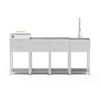 Looft Udekøkkenpakke C: kulgrill + 2 sideborde + vask, rustfrit stål