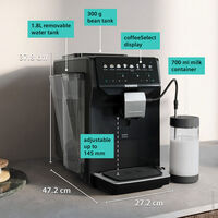 EQ500 iAroma TP555EM7 helautomatisk espressomaskin, svart