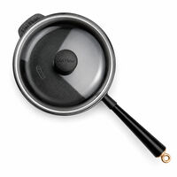 Gold traktørpande med glaslåg 25 cm, støbejern