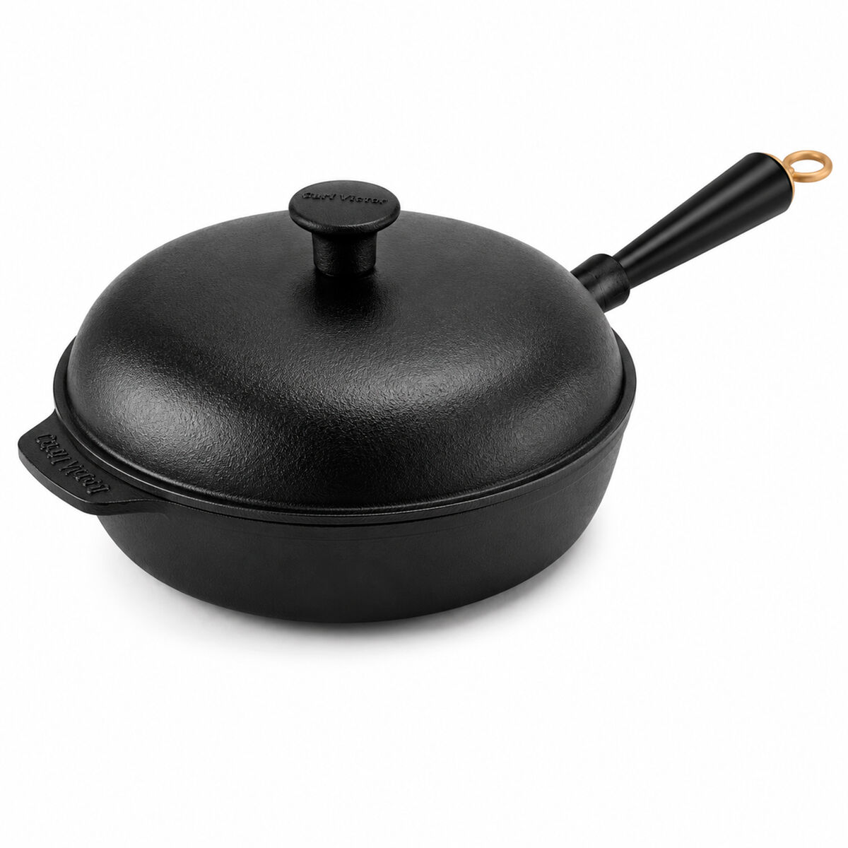 Gold traktørpande med støbejernslåg 25 cm