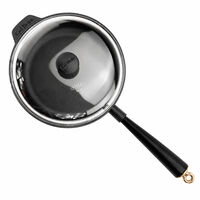 Gold traktørpande med glaslåg 28 cm, støbejern