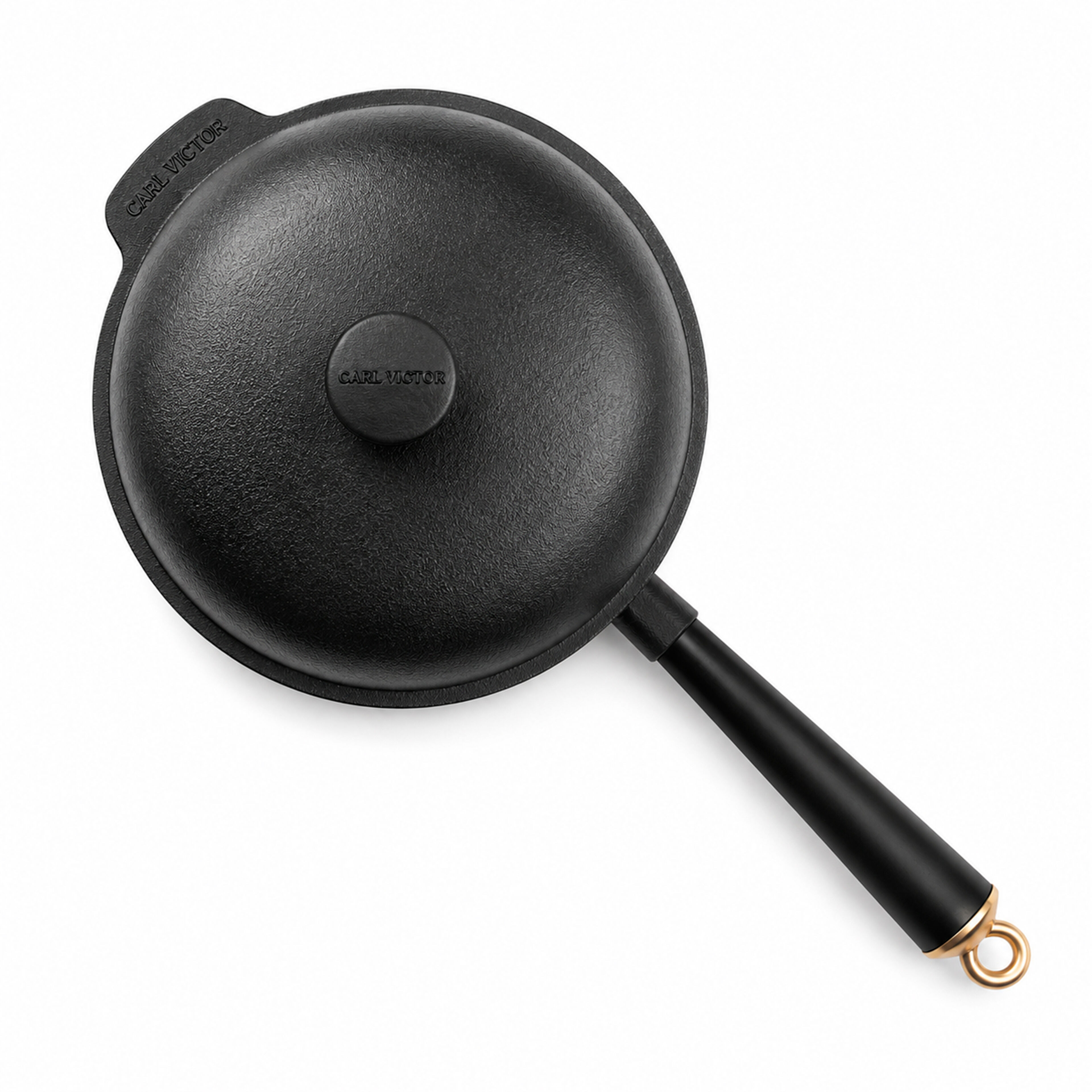 Gold traktørpande med støbejernslåg 28 cm
