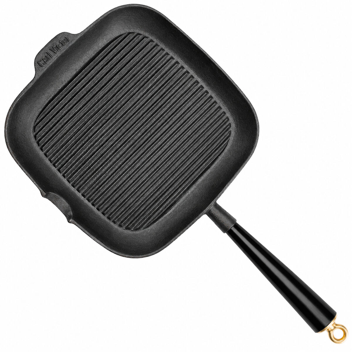 Gold grillpande 28 x 28 cm, støbejern