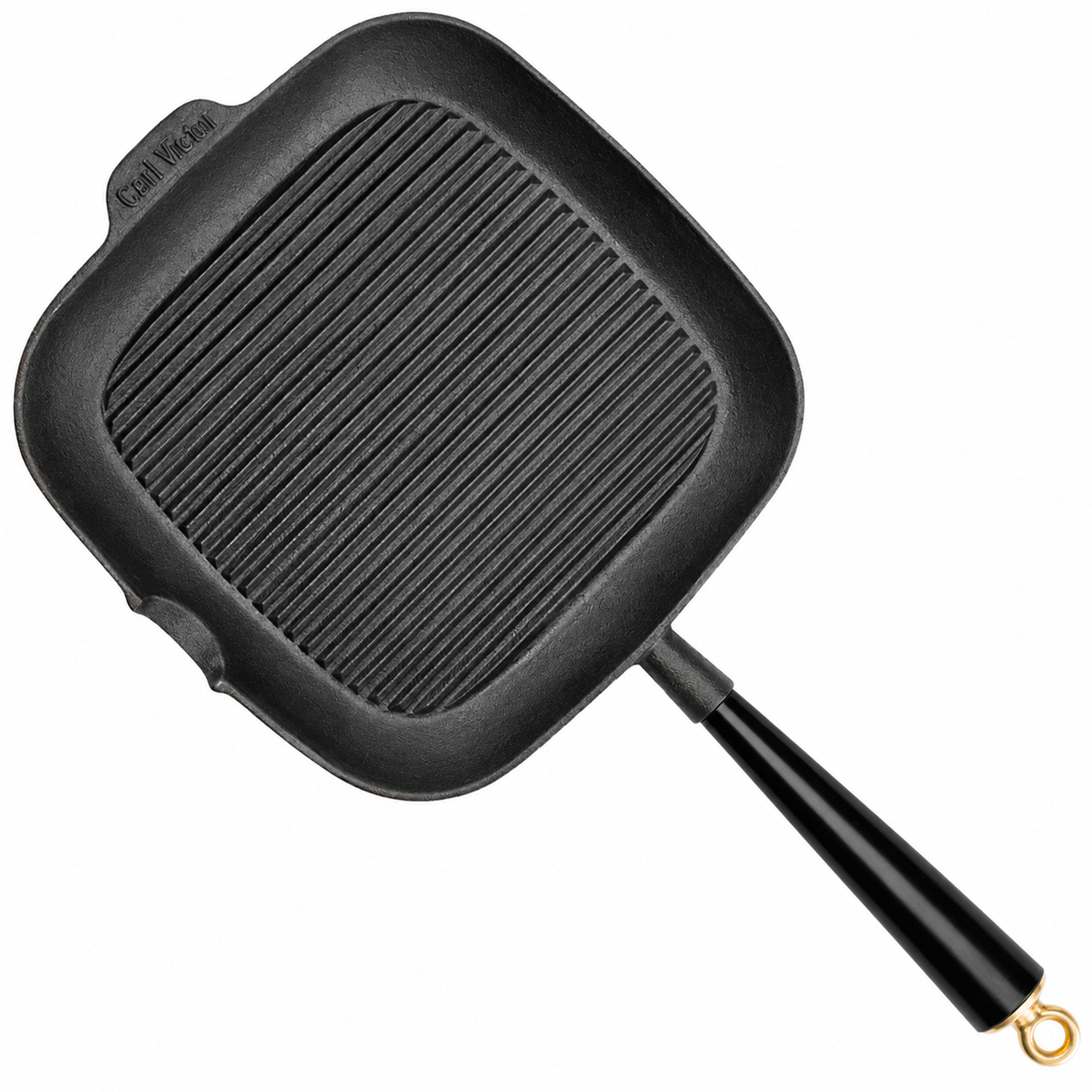 Gold grillpande 28 x 28 cm, støbejern
