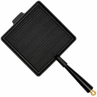 Gold firkantet grillpande 28 x 28 cm, støbejern