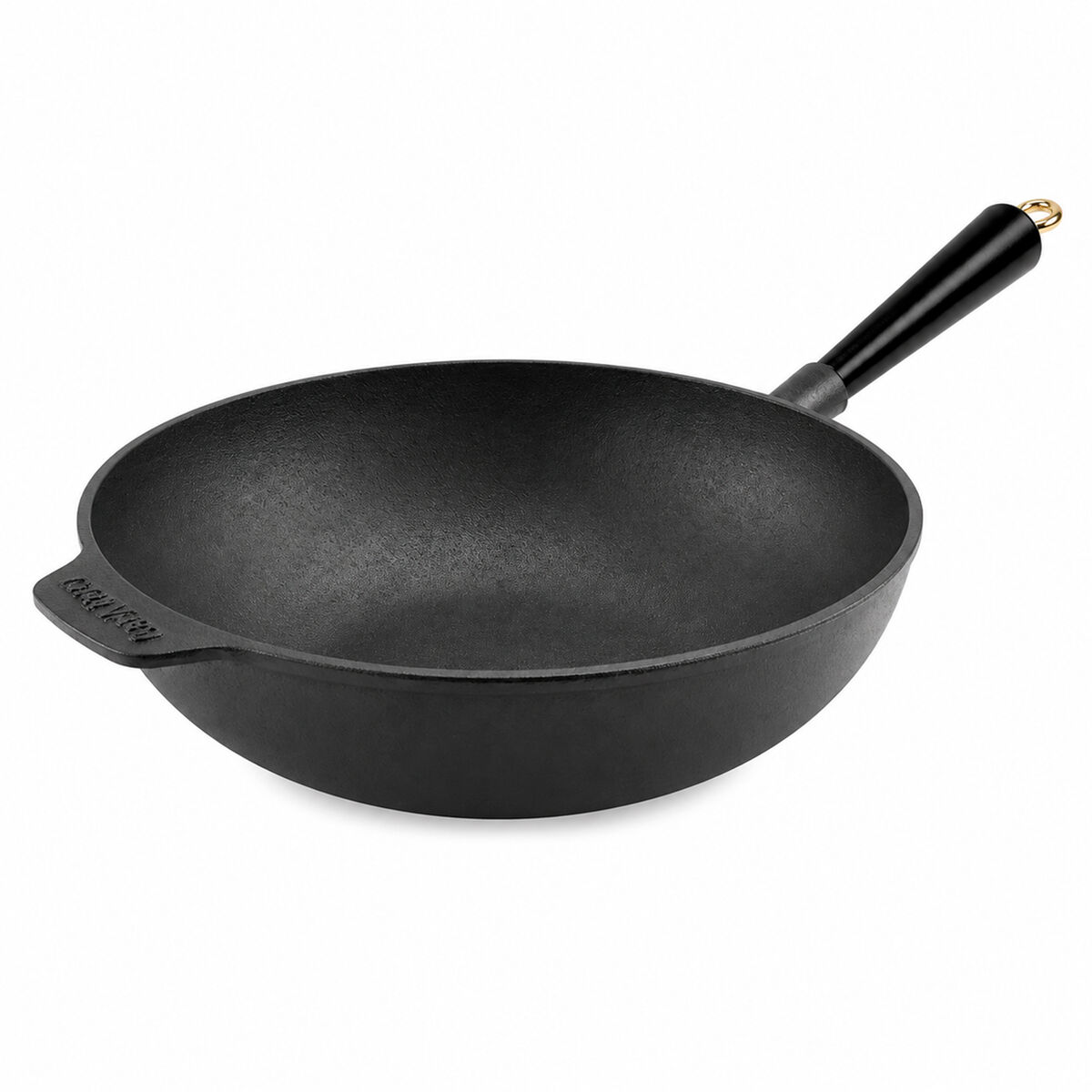 Gold wokpande 30 cm, støbejern