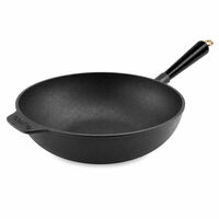 Gold wokpande 30 cm, støbejern