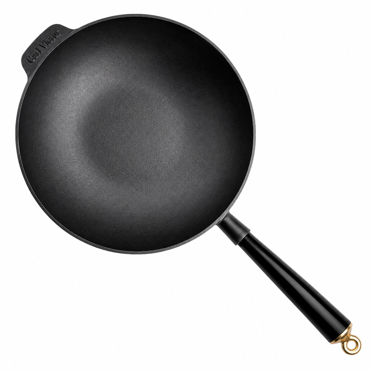 Gold wokpande 30 cm, støbejern